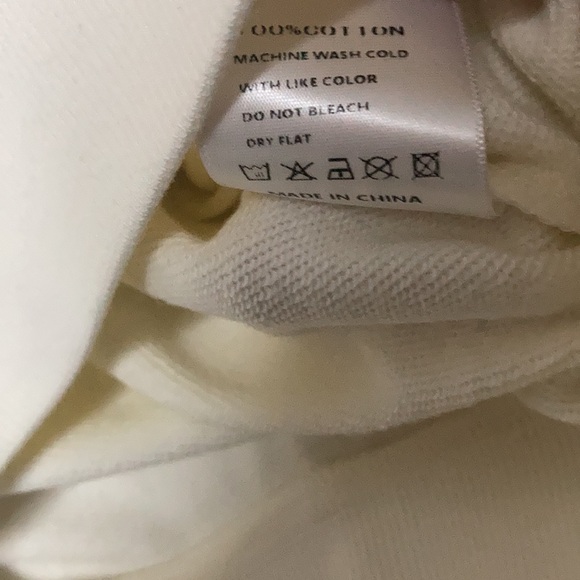 NEW Parke Cream Mock Multicolor Varsity Logo sweatershirt size L / XL - Picture 6 of 6